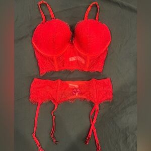 Victoria’s Secret Very Sexy Push Up Bustier and matching garter and panty set
